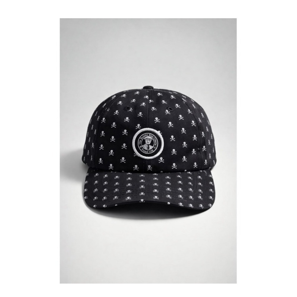 Imperial Donald Ross French Lick Skull Crossbones Hat Black Vintage Retro Hype